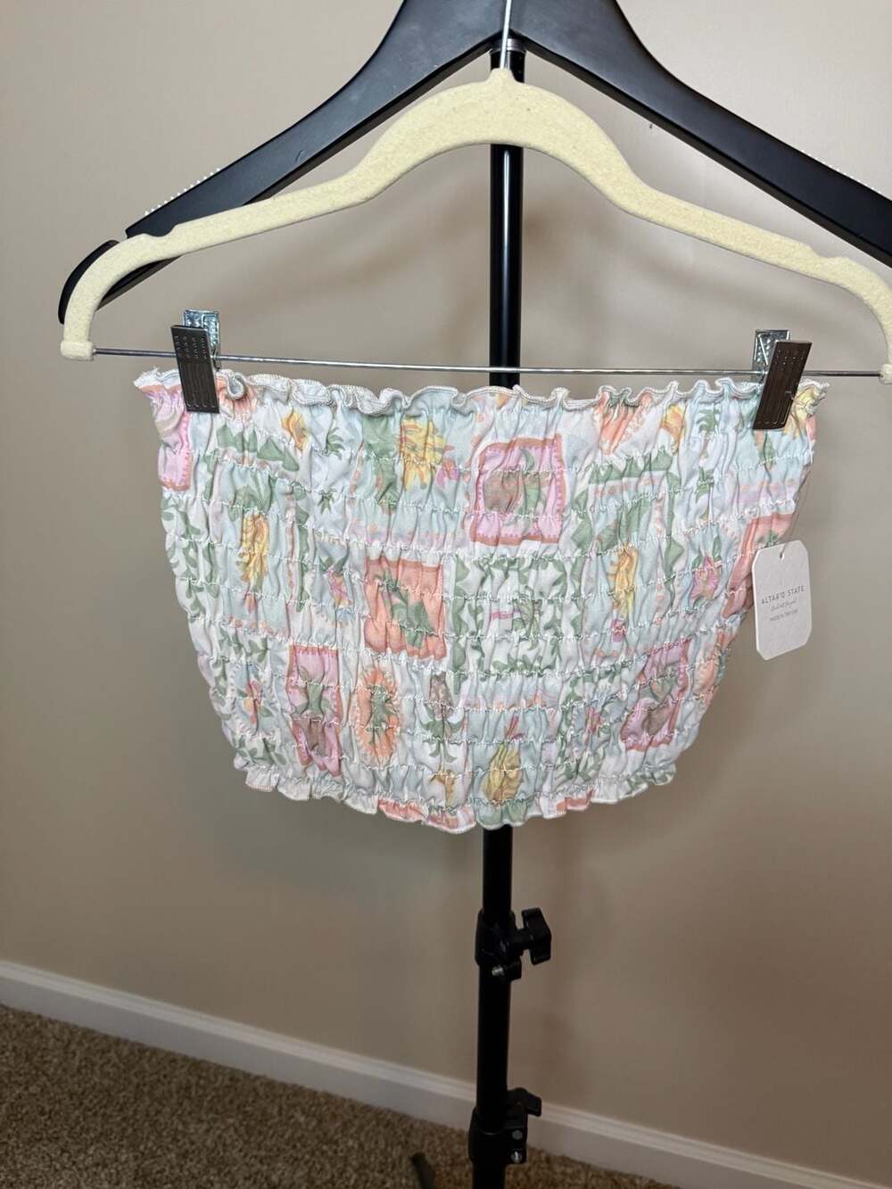 Altar'd State Floral Smocked Tube Top Size M - Picture 2 of 7